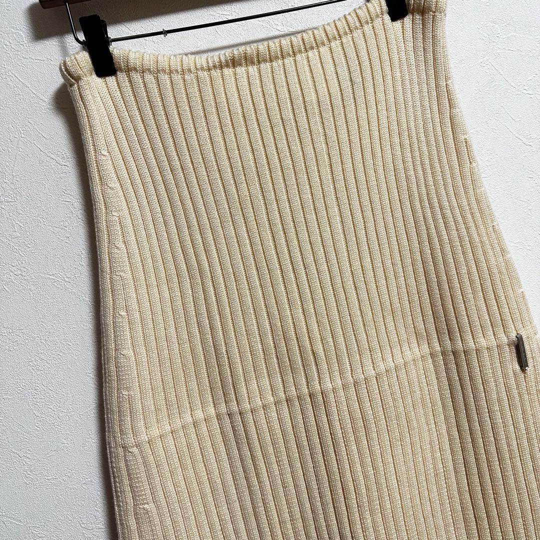 【FENDI フェンディ】リブニットスカート　ウエストゴム　ウール　イタリア製