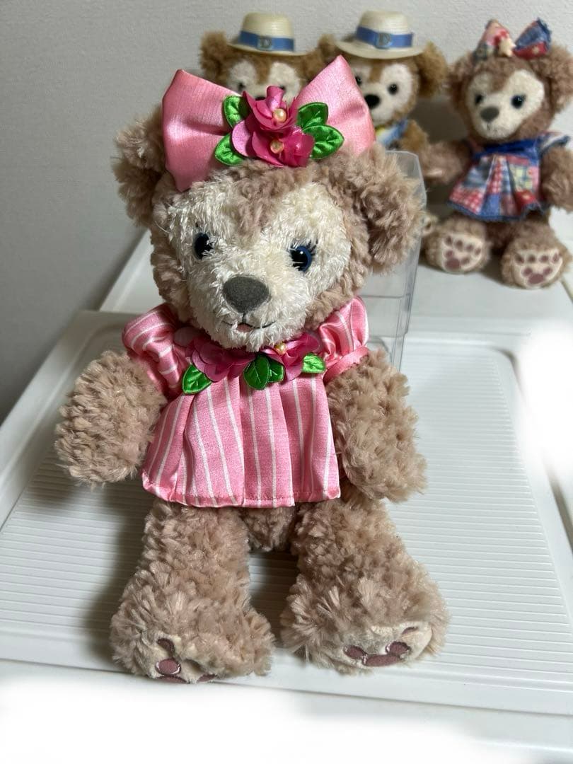 ダッフィー、シェリーメイぬいぐるみ、ぬいぐるみネックストラップセッ（スプリング）