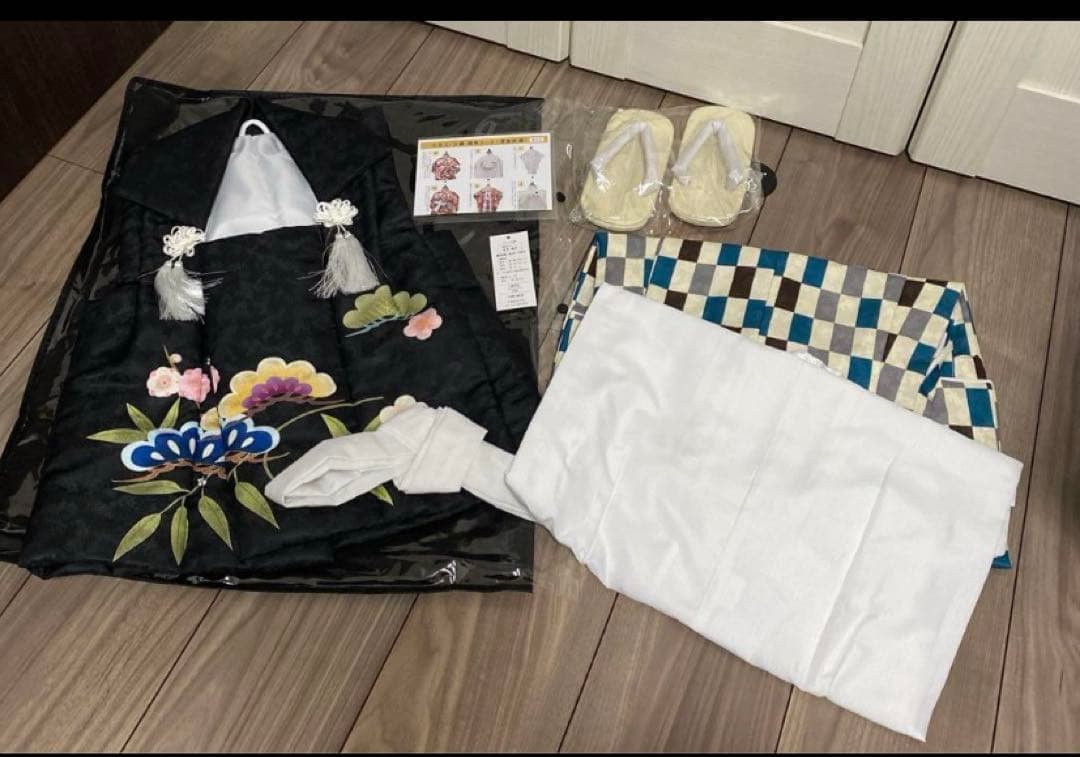 七五三　袴　男の子　3歳　一式セット　被布　草履　下駄　雪駄