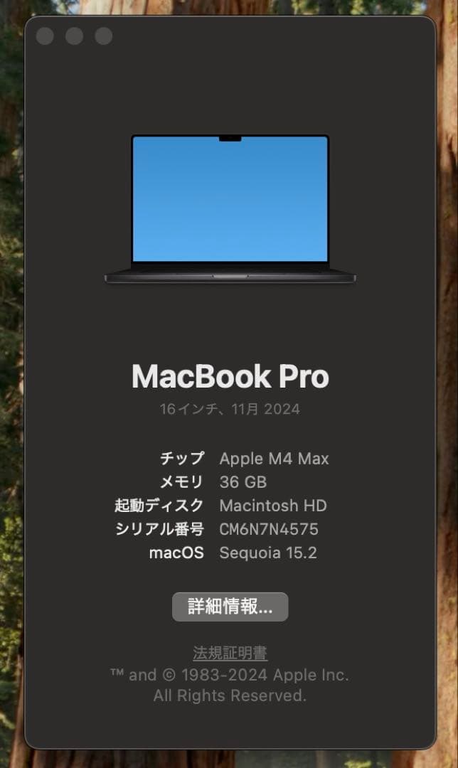 MacBook Pro M4MAX 36GB 16インチ　付属付き