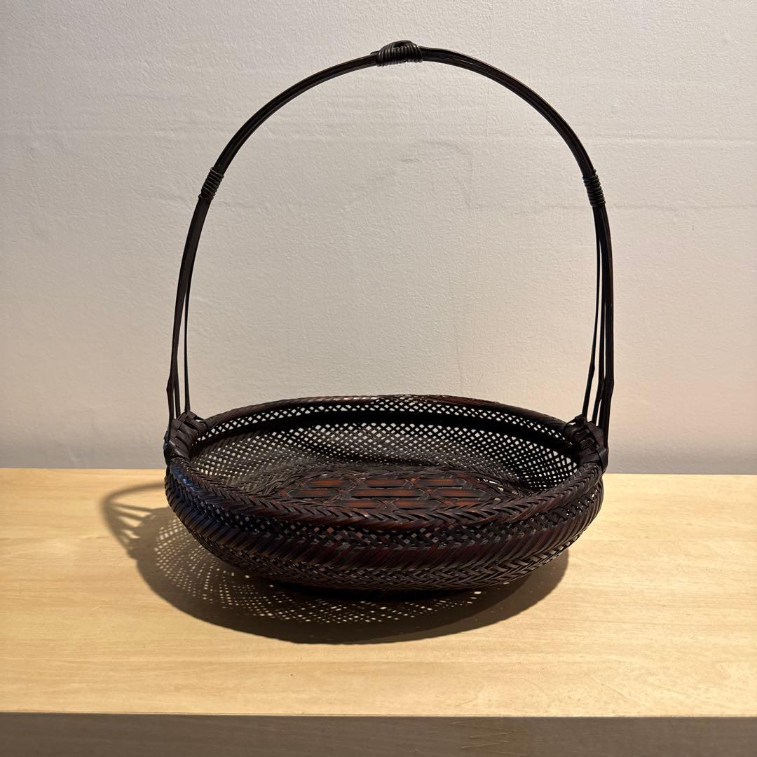 明治時代の竹製円形菓子器・喰籠