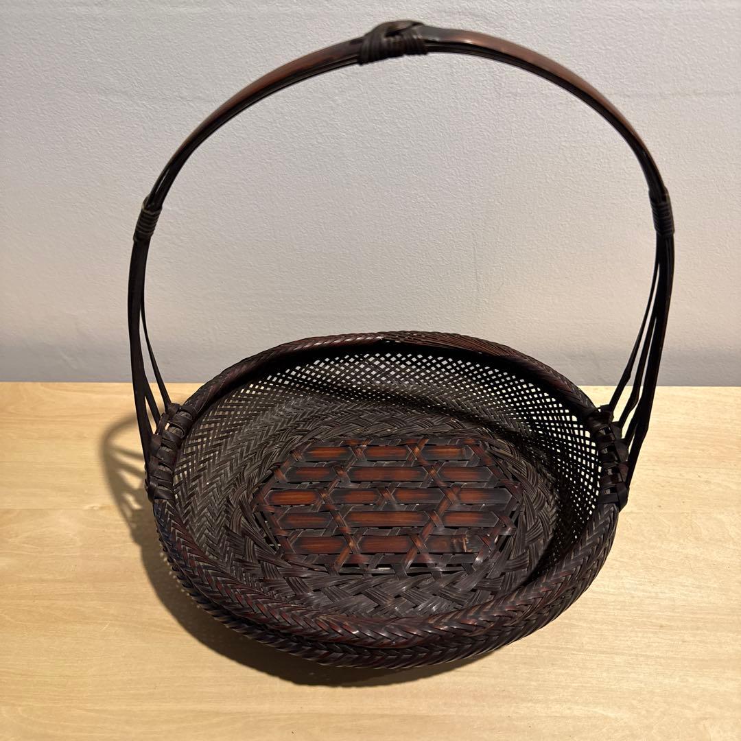 明治時代の竹製円形菓子器・喰籠