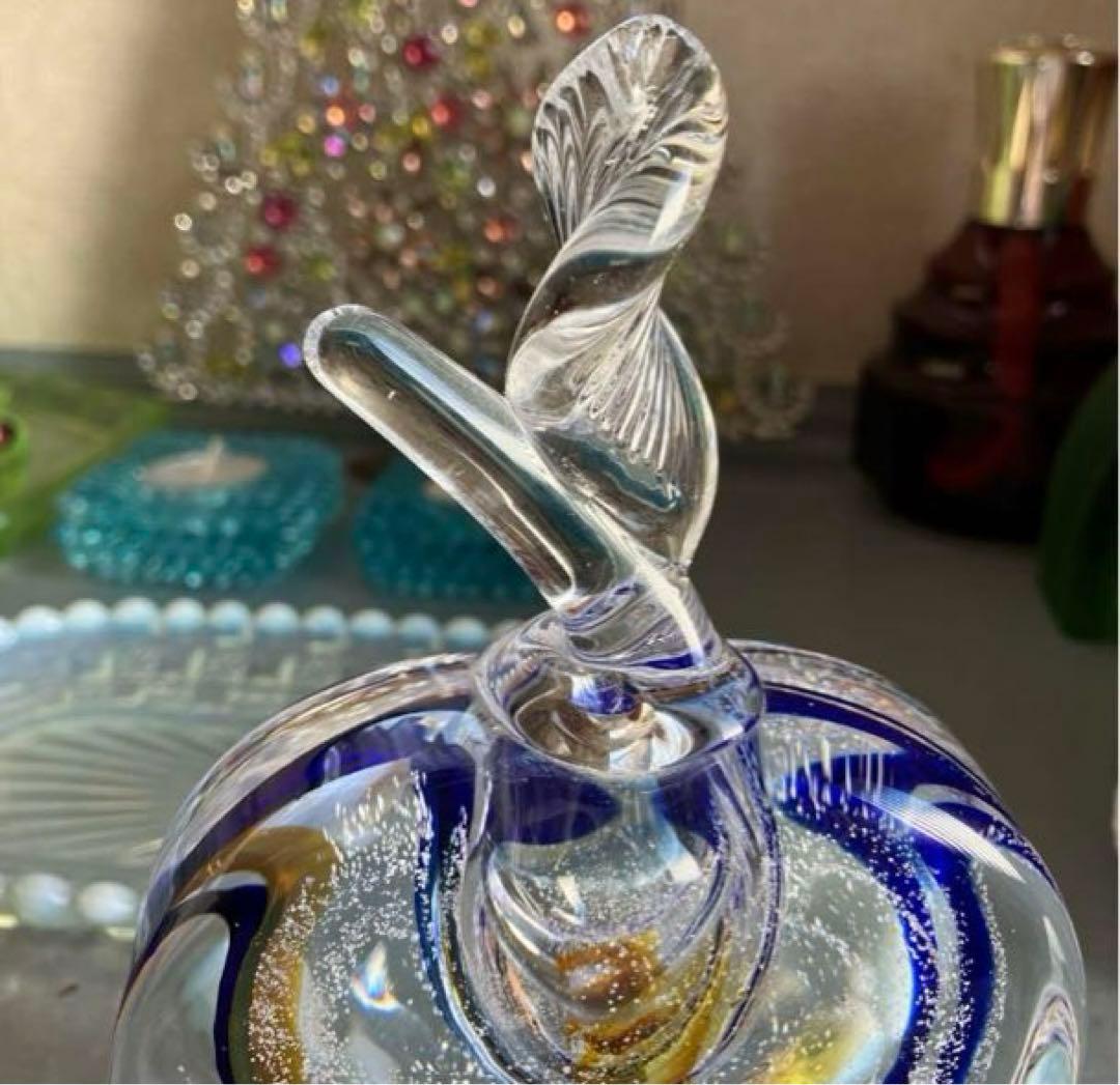 チェコ　CZ GLASS工房　作家もの　りんご