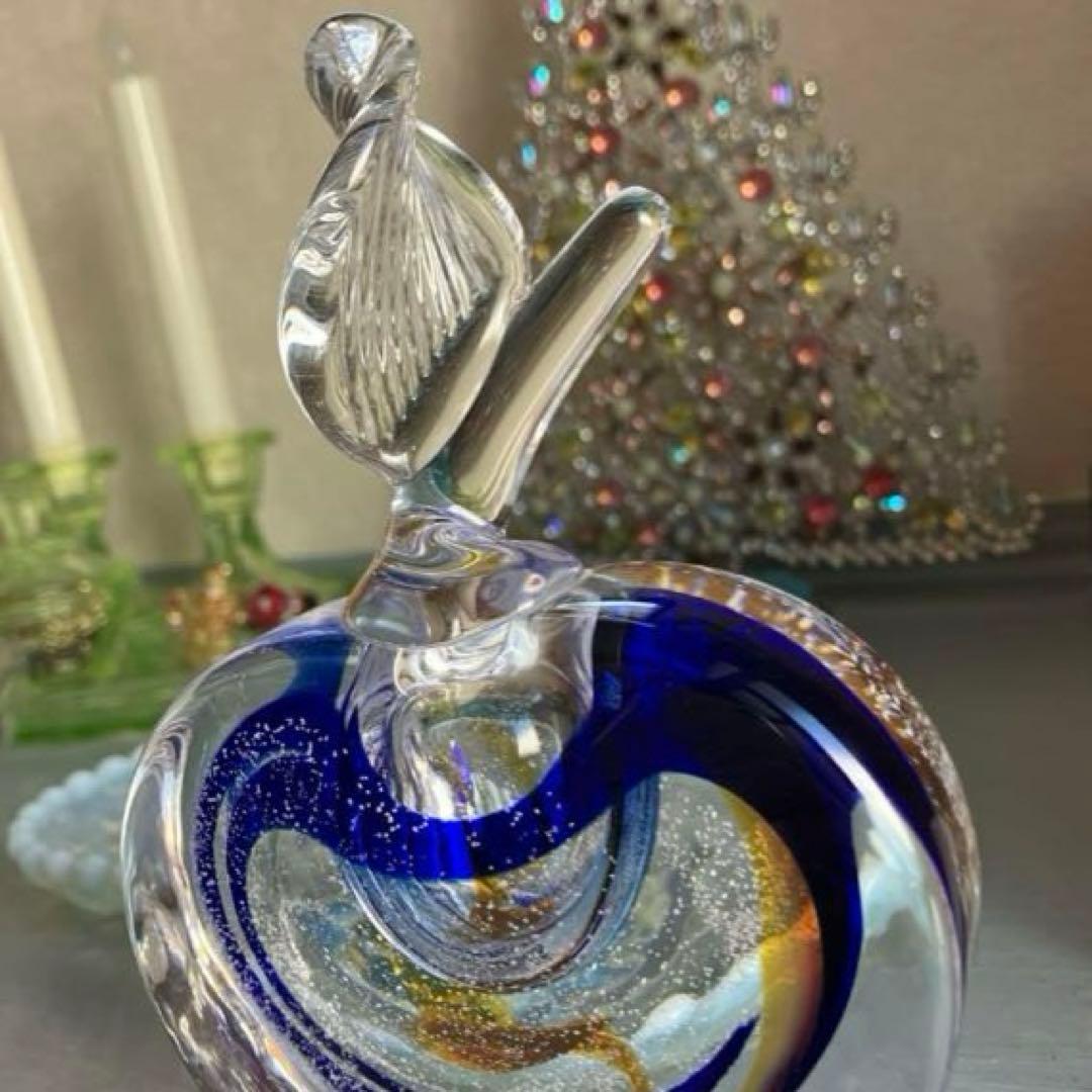 チェコ　CZ GLASS工房　作家もの　りんご