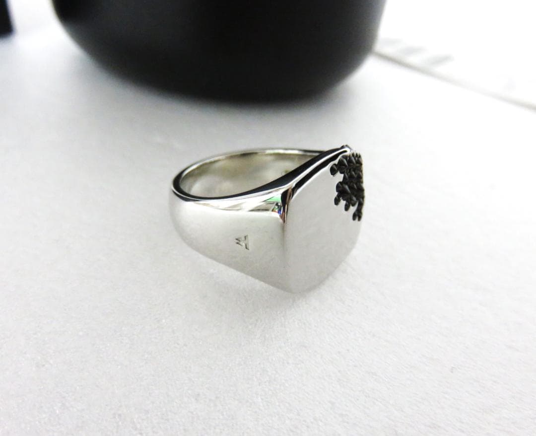 アクセサリー TOM WOOD Cushion Black Molecule Ring 54