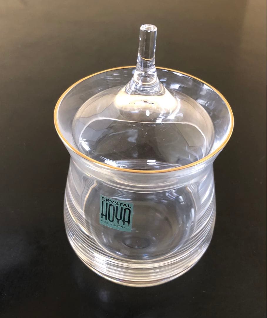 《R》HOYACRYSTAL 千筋金彩 箸洗2客 縁純金 元箱250707E1