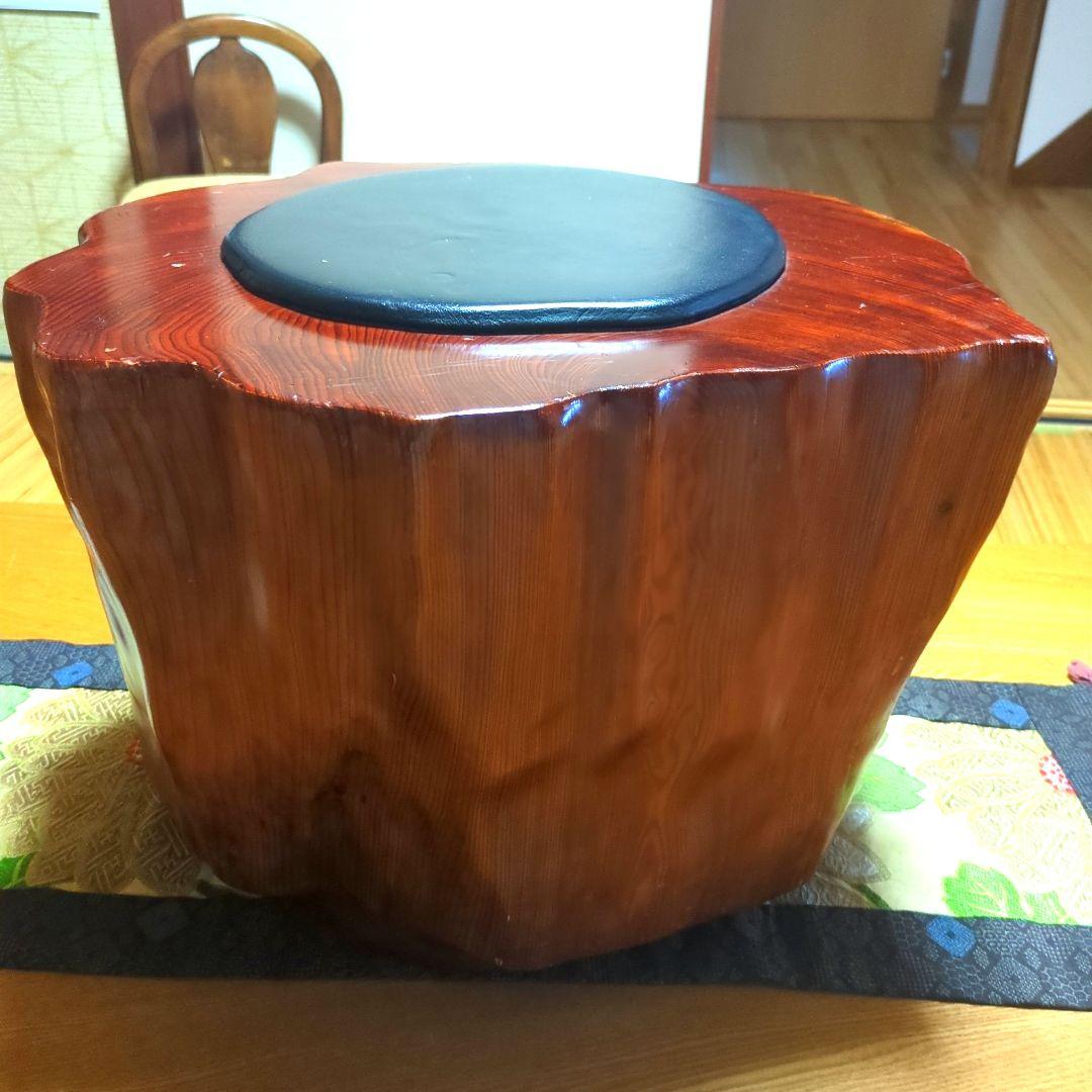 ✨ 新年セール✨世界遺産屋久杉スツール革張り家具中古品