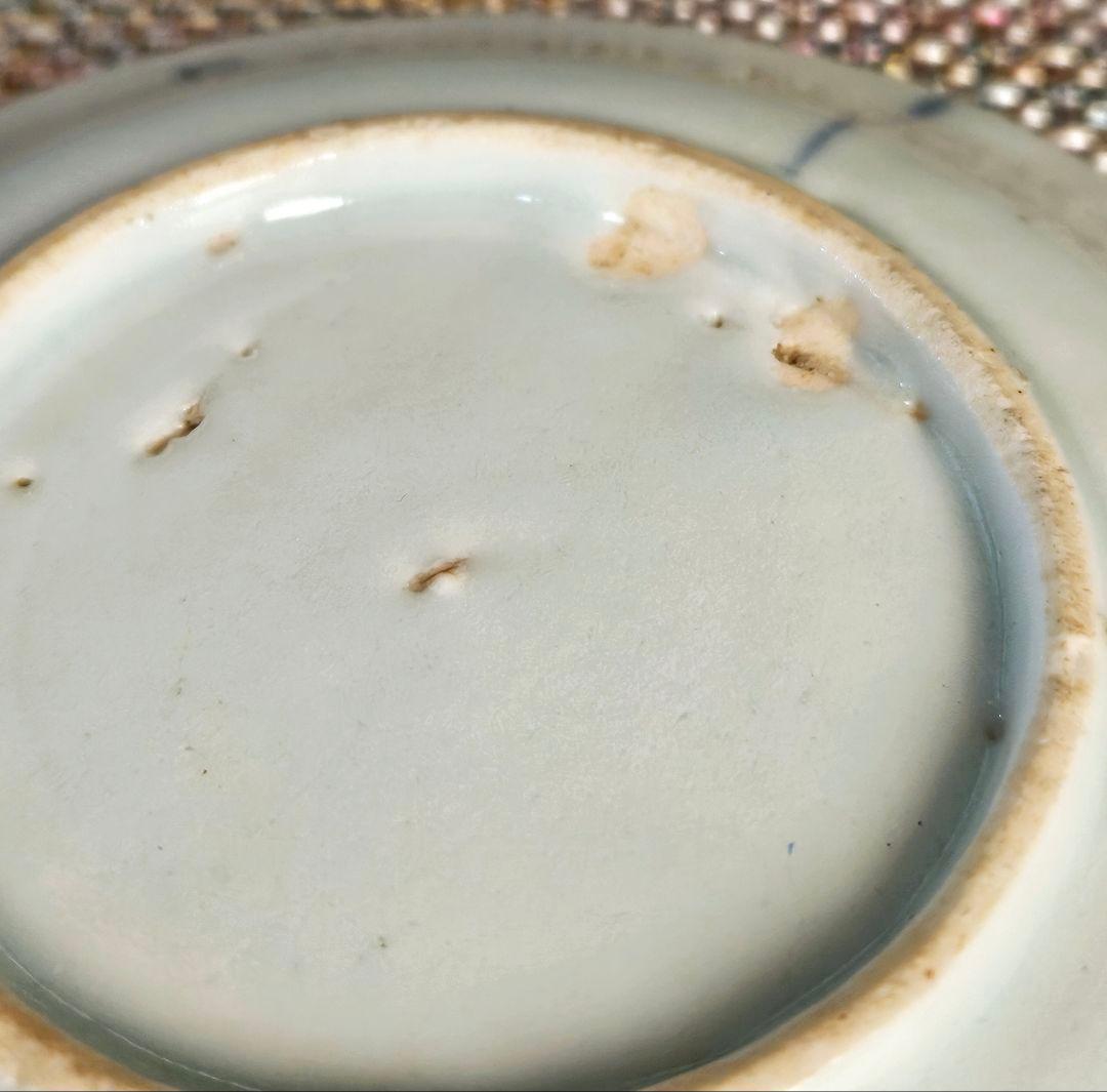 【専用ページ】【本物保証❗】江戸前期　 初期伊万里　芙蓉手花鳥図輪花皿 14.8