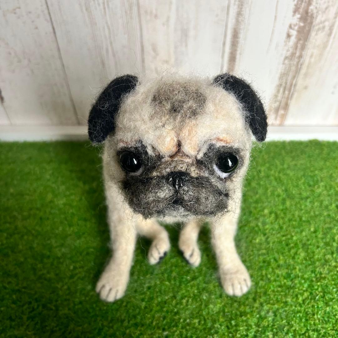 ★⭐︎えむえむ⭐︎★羊毛フェルト【パグ】犬　メモリアル　オーダー　マック