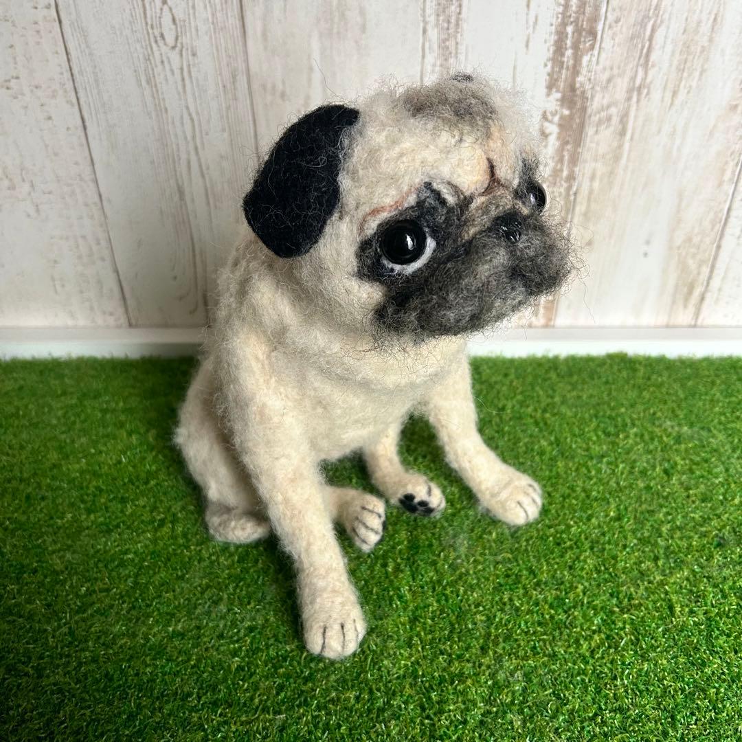 ★⭐︎えむえむ⭐︎★羊毛フェルト【パグ】犬　メモリアル　オーダー　マック