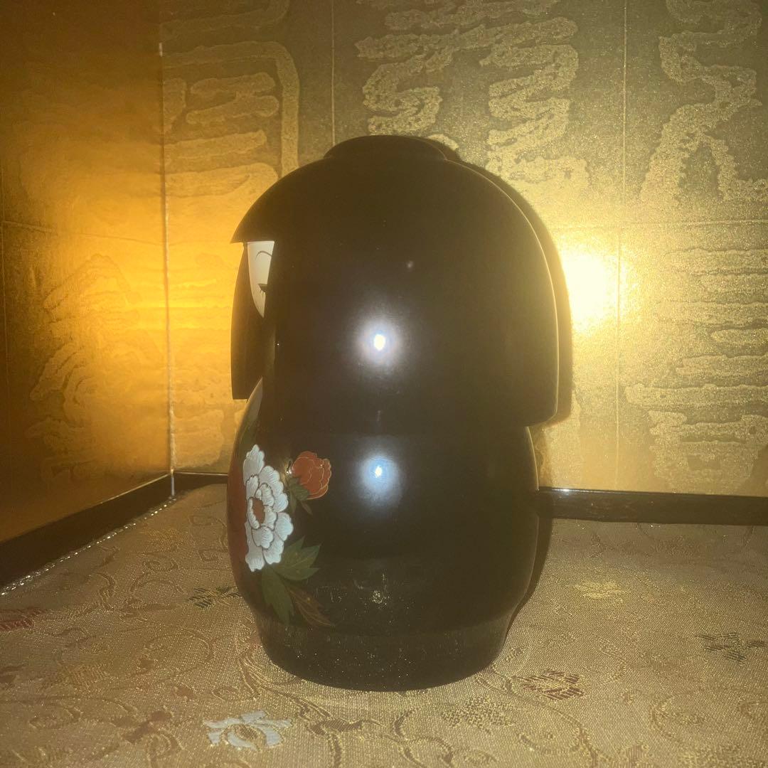 【特級呪物】金彩の花が描かれた美しきこけし人形　座敷童子様　縁起物　金運　開運