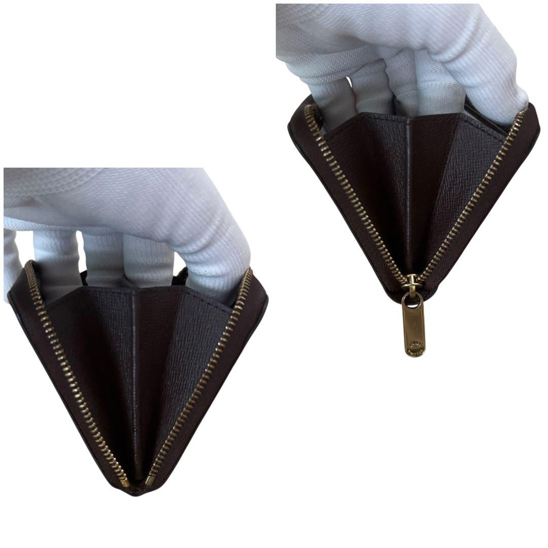 ☆未使用品級☆ ルイヴィトン　パース　ラウンドファスナー　ダミエ　ブラウン