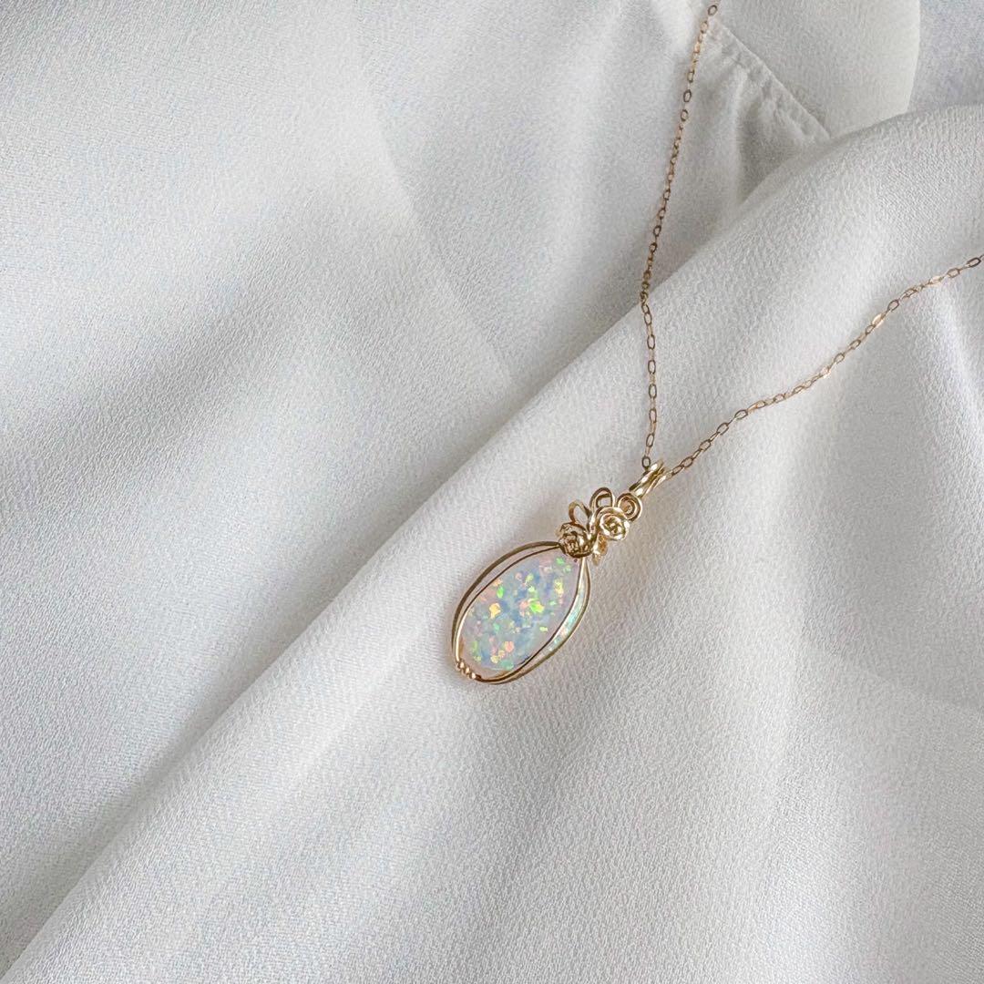 ngoma フリーサイズリング、京都オパール14kgfトップ、チェーン