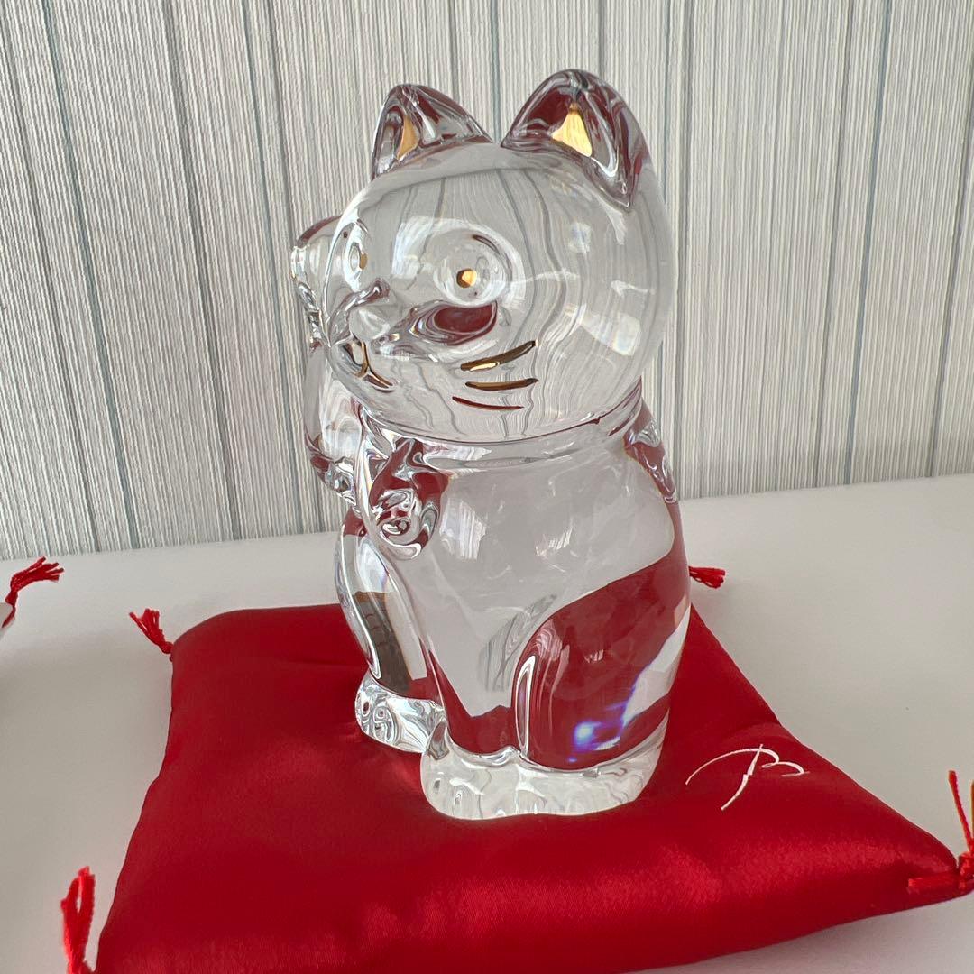 バカラ招き猫　置き物セット　ミッドナイト　クリスタル