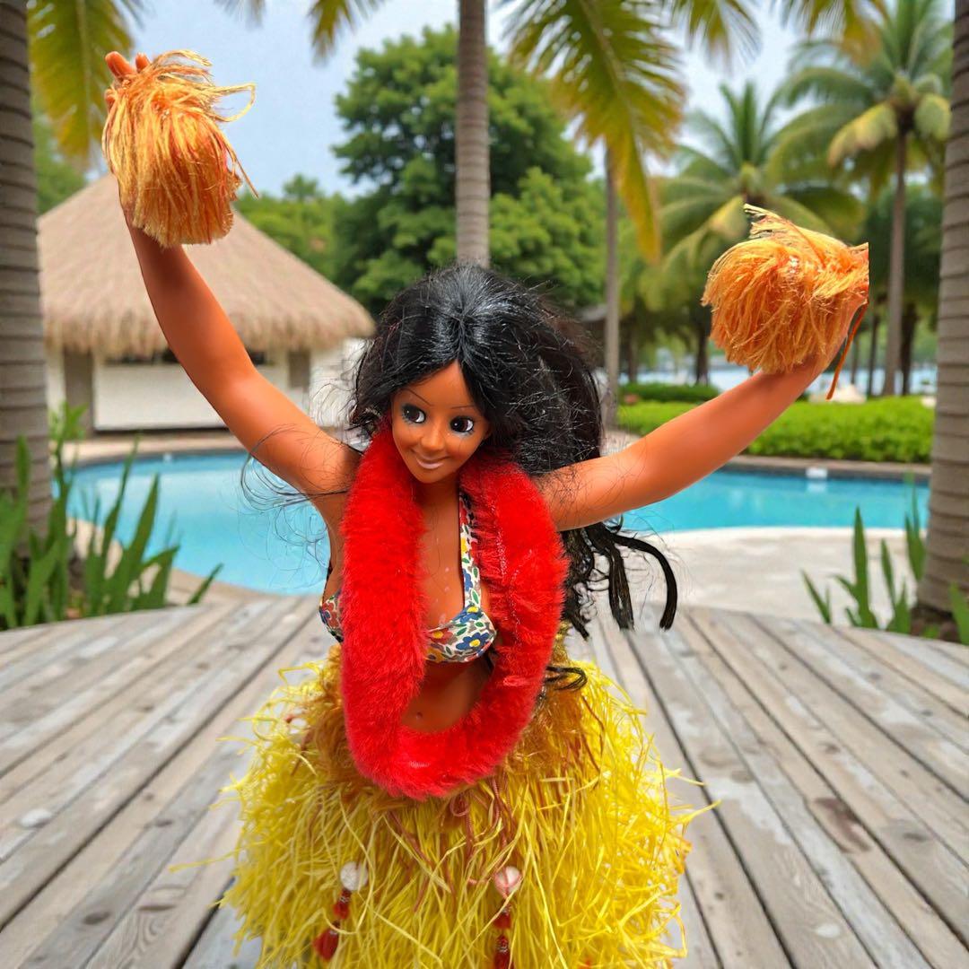 骨董アンティーク ソフビ ヴィンテージ セクシー フラガール人形 2体 レトロ