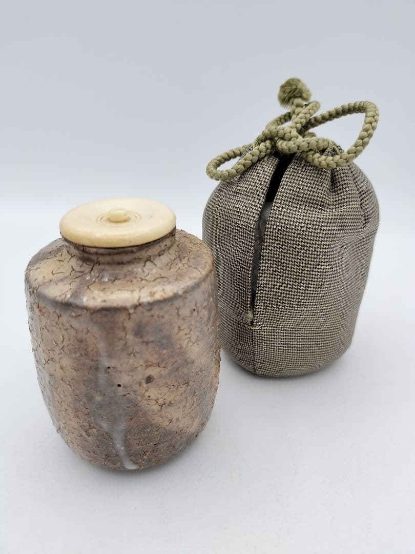 a980 茶入 萩 金子宗楓 利休間道 木箱 古物 茶道具