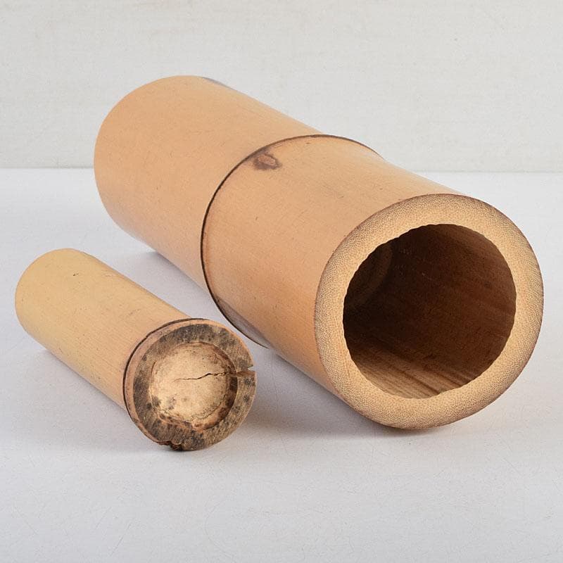 茶道具　黒田宗傳作　竹尺八　花入　銘「清風」　極め箱　C　R9392