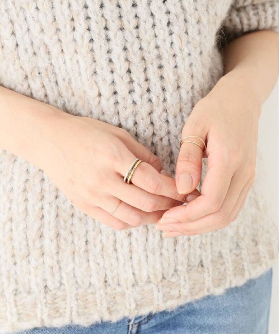 ご*ま様 週末限定値下げ！Lilas ユルカーブ2ラインリングK10 11号