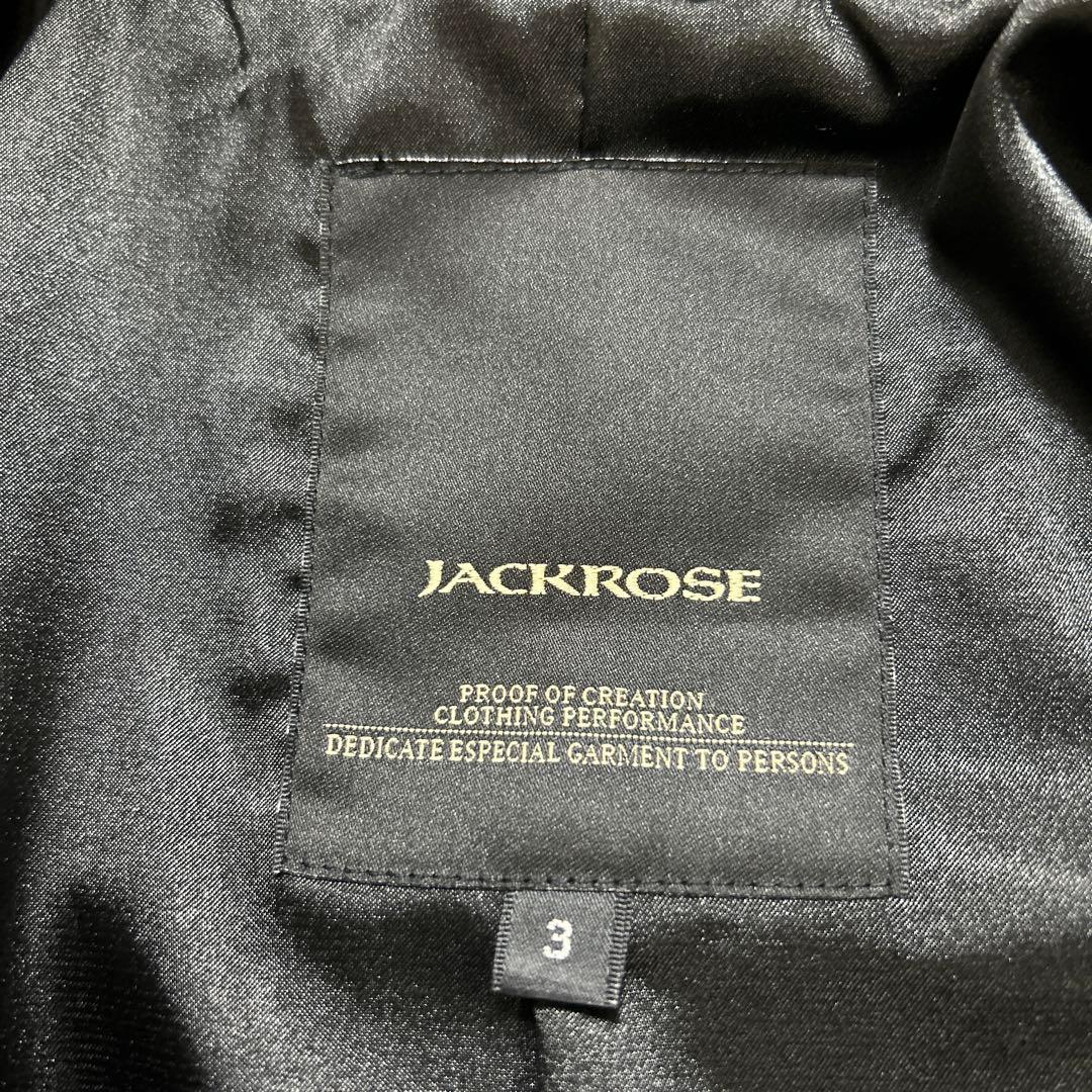 ジャックローズ ブラックレザーシングルライダースジャケット サイズ3 匿名発送