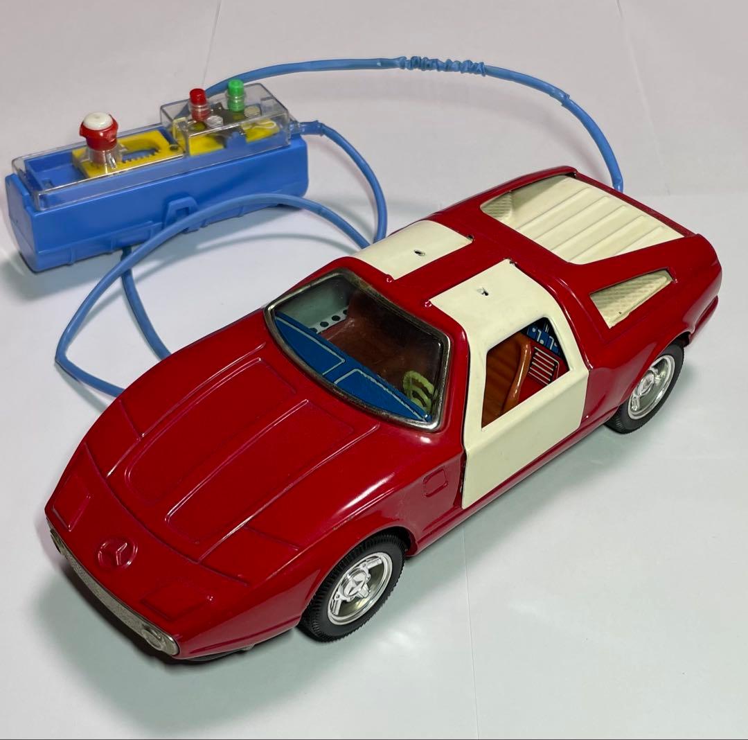 【ビンテージ】旧バンダイ ブリキ製ベンツC111 ワイヤードリモコン付 23cm