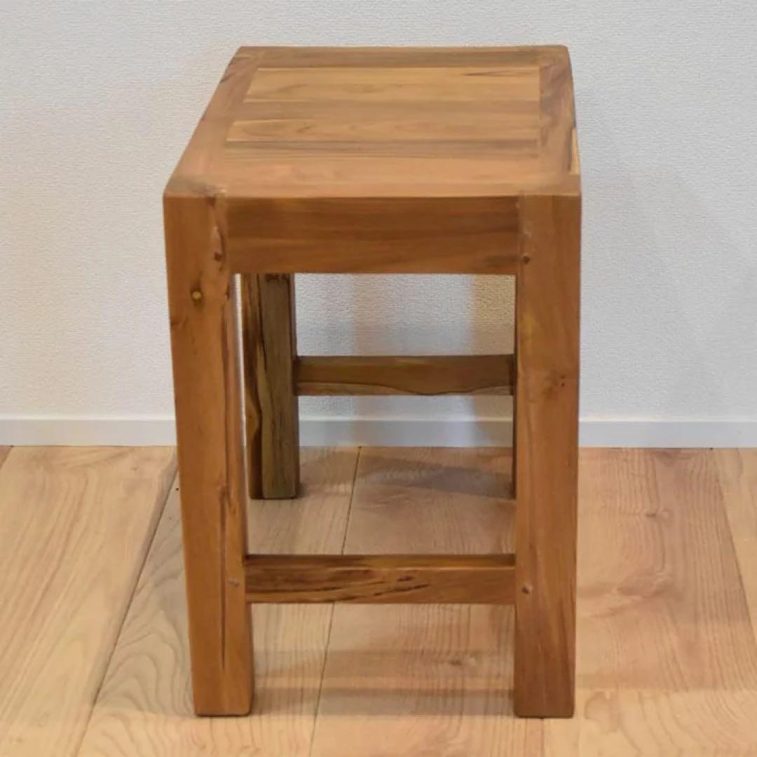 nuko【訳あり】チーク無垢材スツールW50×D30×H42cm