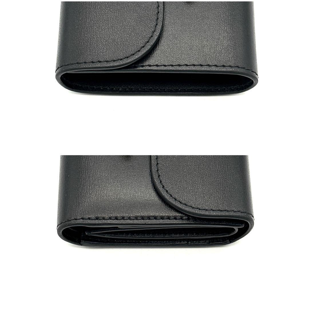 現行◆極美品◆CELINE 三つ折り財布 トリオンフ ブラック ゴールドロゴ