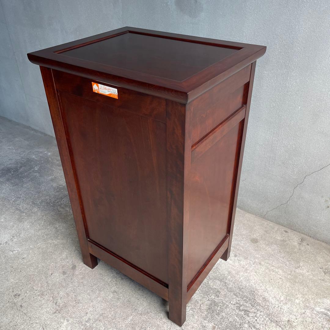 美品　松本民芸家具 ミズメザクラ無垢材 C型電話台 キャビネット 天然木