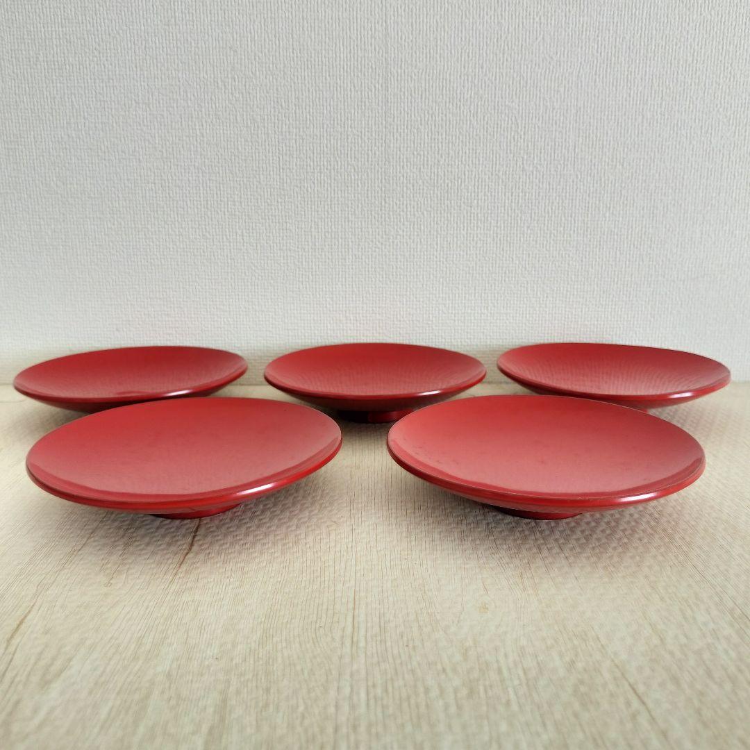 お値下げしました、5枚組　釻盃　塗師　中村宗哲作　共箱