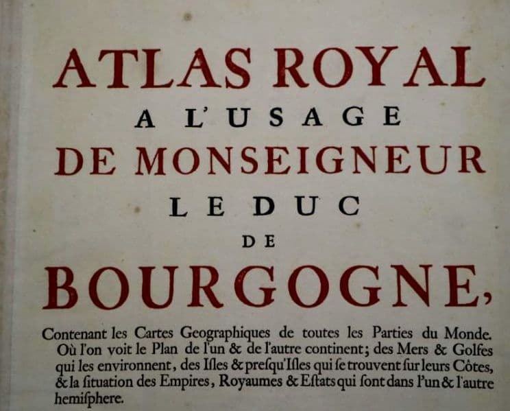 kico　西洋古地図　1695年　地図帳のタイトルページ　活版印刷・銅版画