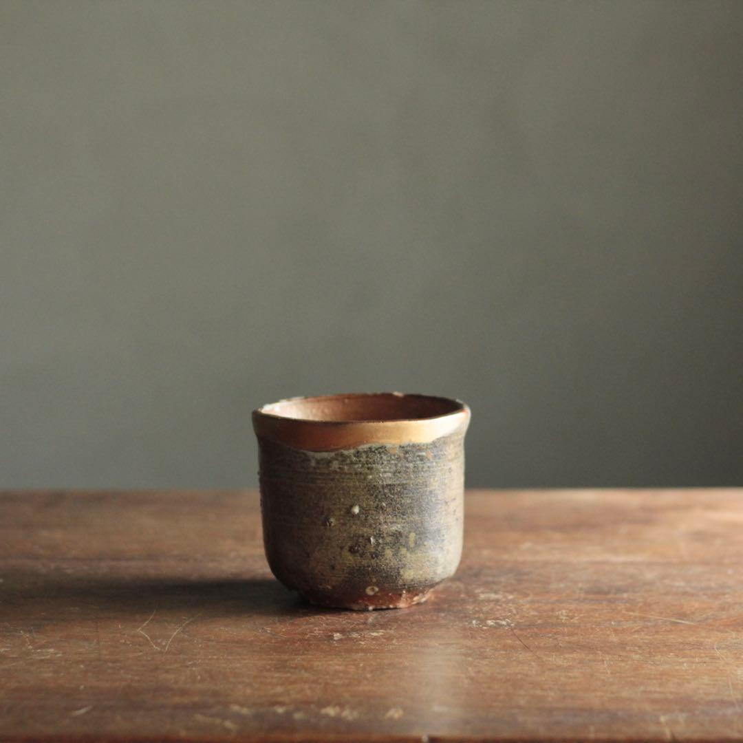 信楽 筒茶碗 古美術 古道具 アンティーク 信楽焼 直しあり