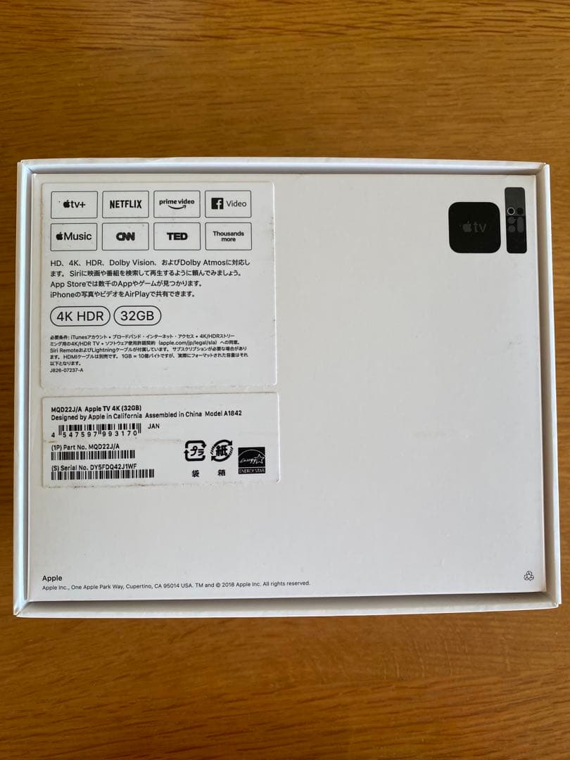 美品　Apple TV 4K 第1世代　32GB MQD22J/A A1842
