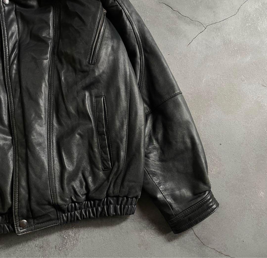 vintage leather jacket 本革レザージャケット　シルエット◎