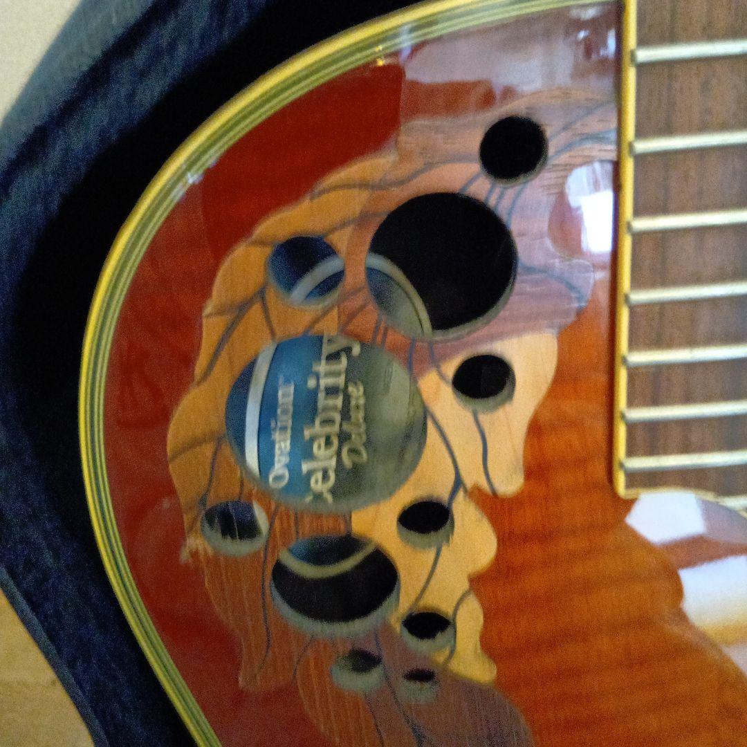 オベ−ション、エレキアコースティックギター オレンジ/ブラウン