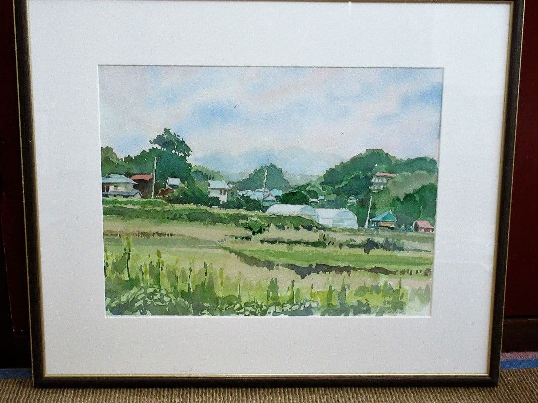 水彩画「里山風景」