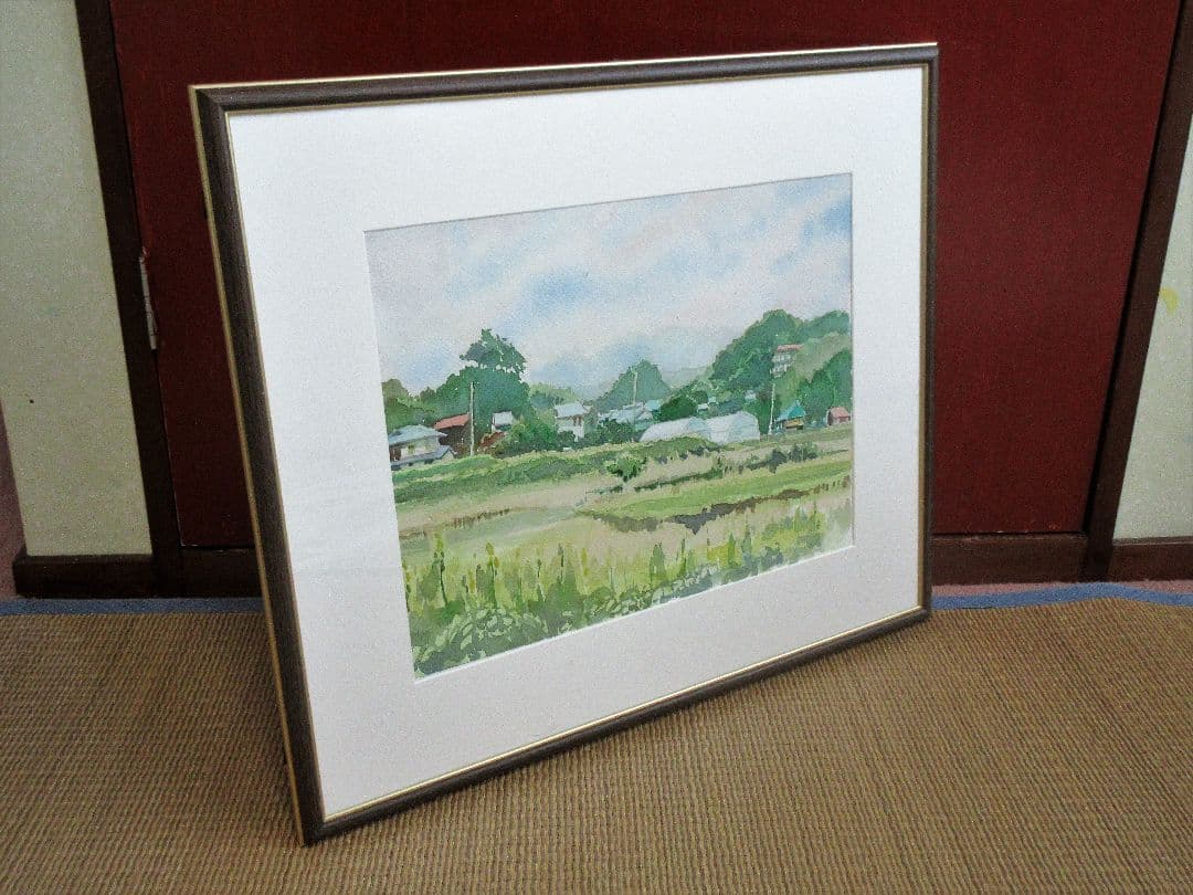 水彩画「里山風景」