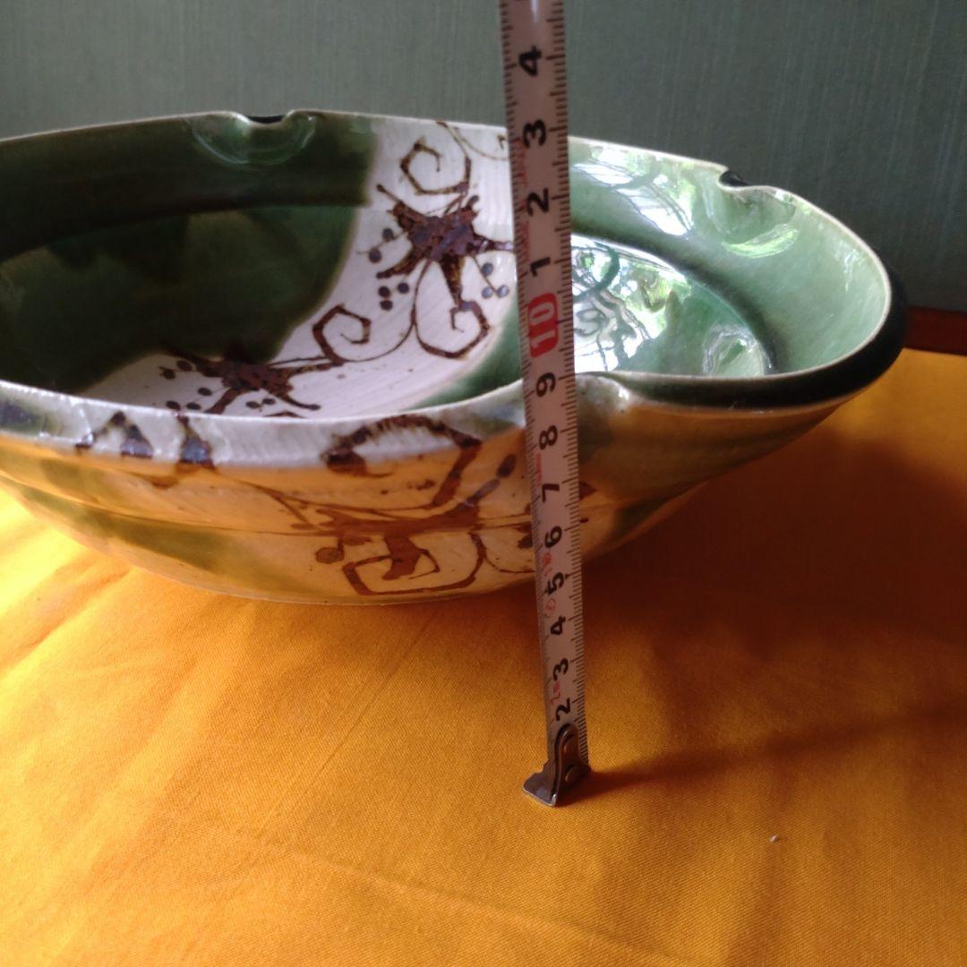 益子【鈴木稔】織部大深鉢　懐石　茶道具　師　高内秀剛