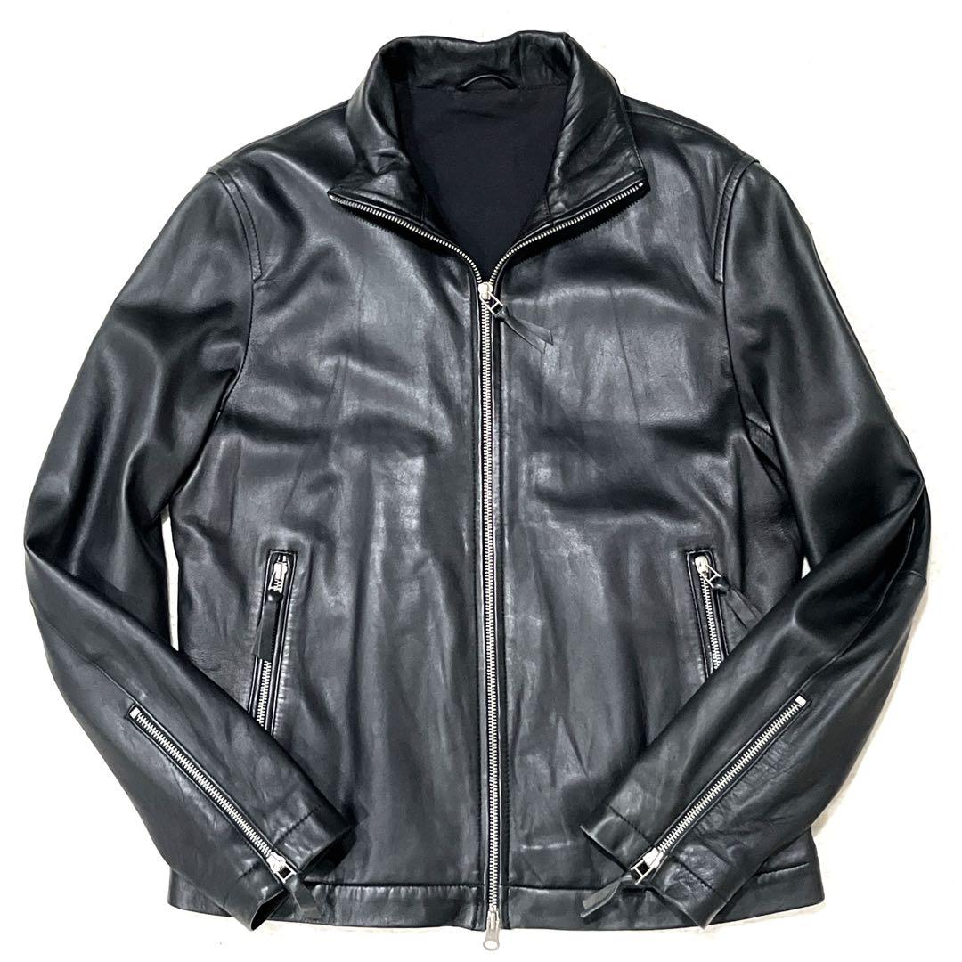 【美品】 Harriss 羊革 シングルライダースジャケット サイズ40 メンズ