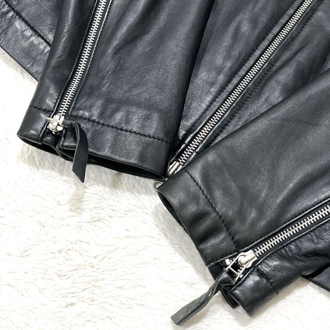【美品】 Harriss 羊革 シングルライダースジャケット サイズ40 メンズ
