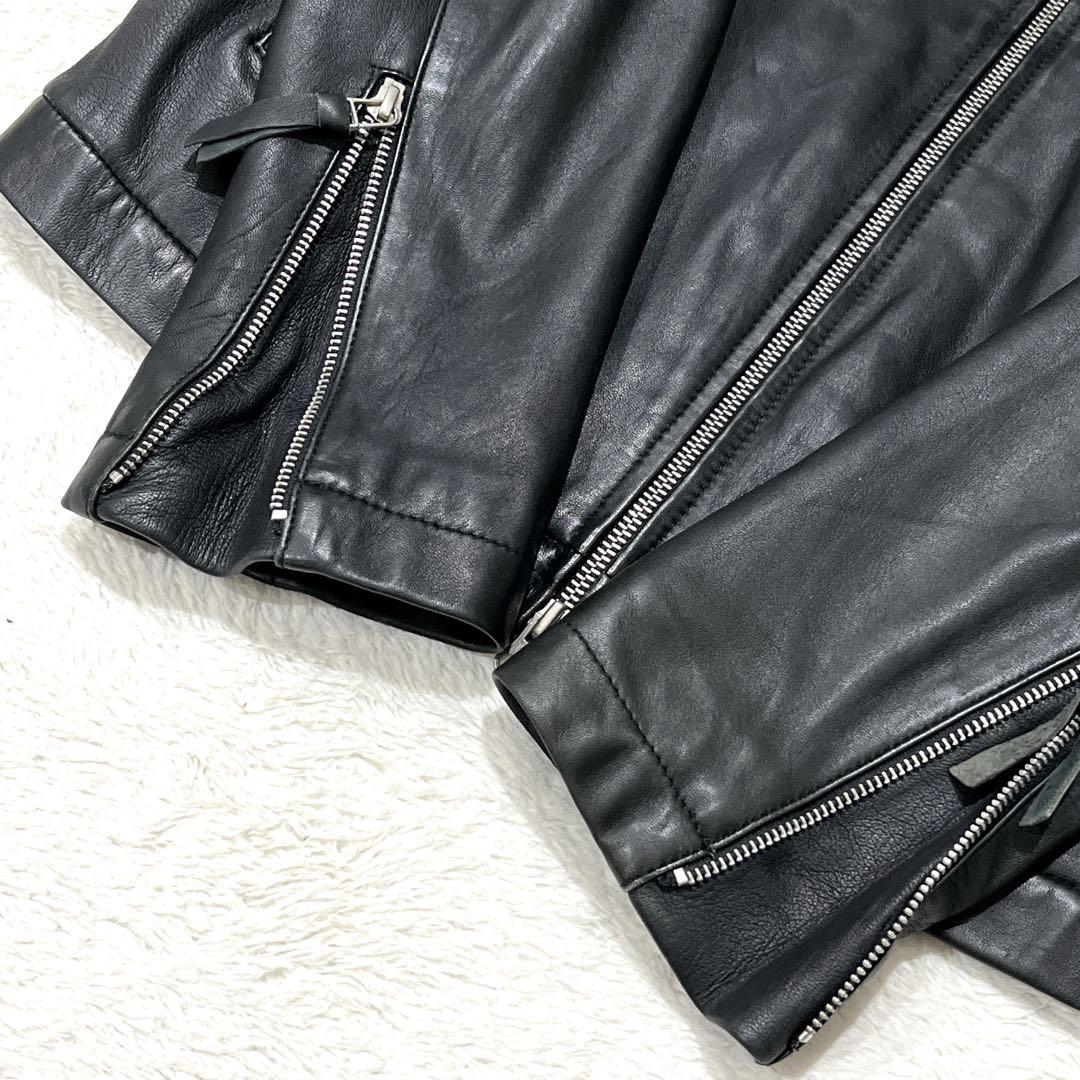 【美品】 Harriss 羊革 シングルライダースジャケット サイズ40 メンズ