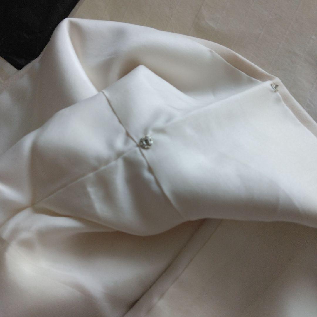 未使用品　訪問着 鳥と花模様白つばき グレーとホワイト、長襦袢付