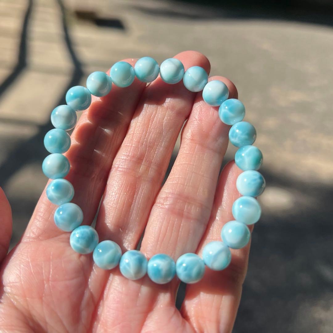 【高品質・現品のみ】ラリマー7.5ミリ内径15センチ