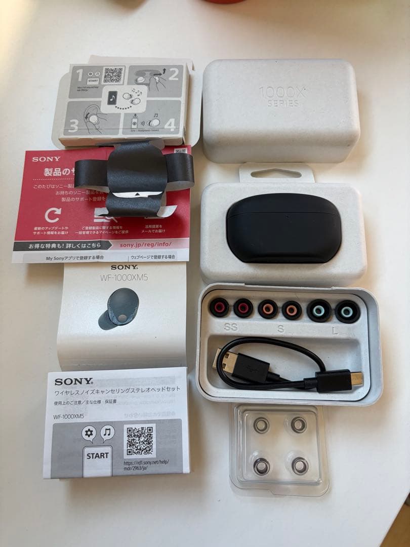 ソニー WF-1000XM5 ブラック 付属品完備 ワイヤレスイヤホン SONY