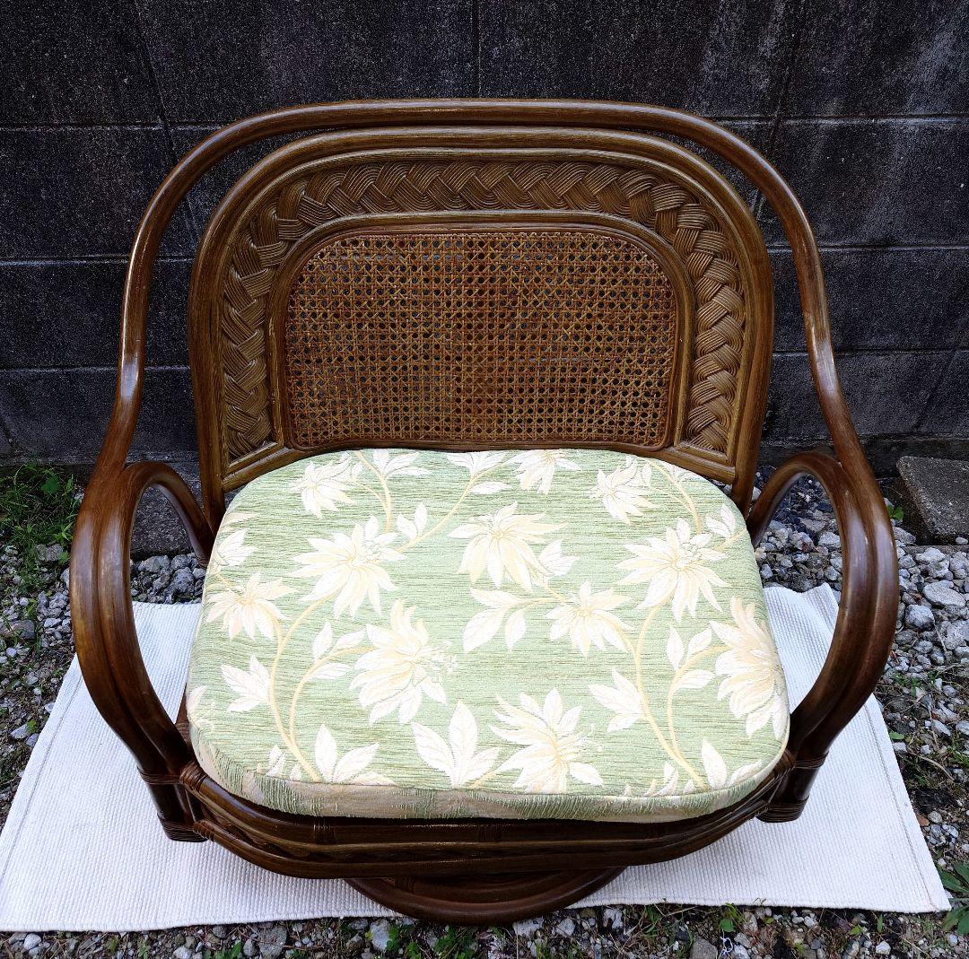 木製 ラタン 籐 藤 回転椅子 座椅子 イス いす ベンチ chair チェア