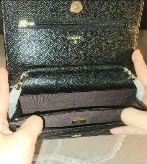 ちゃちゃまる●新品CHANEL シャネル チェーンウォレット キャビア