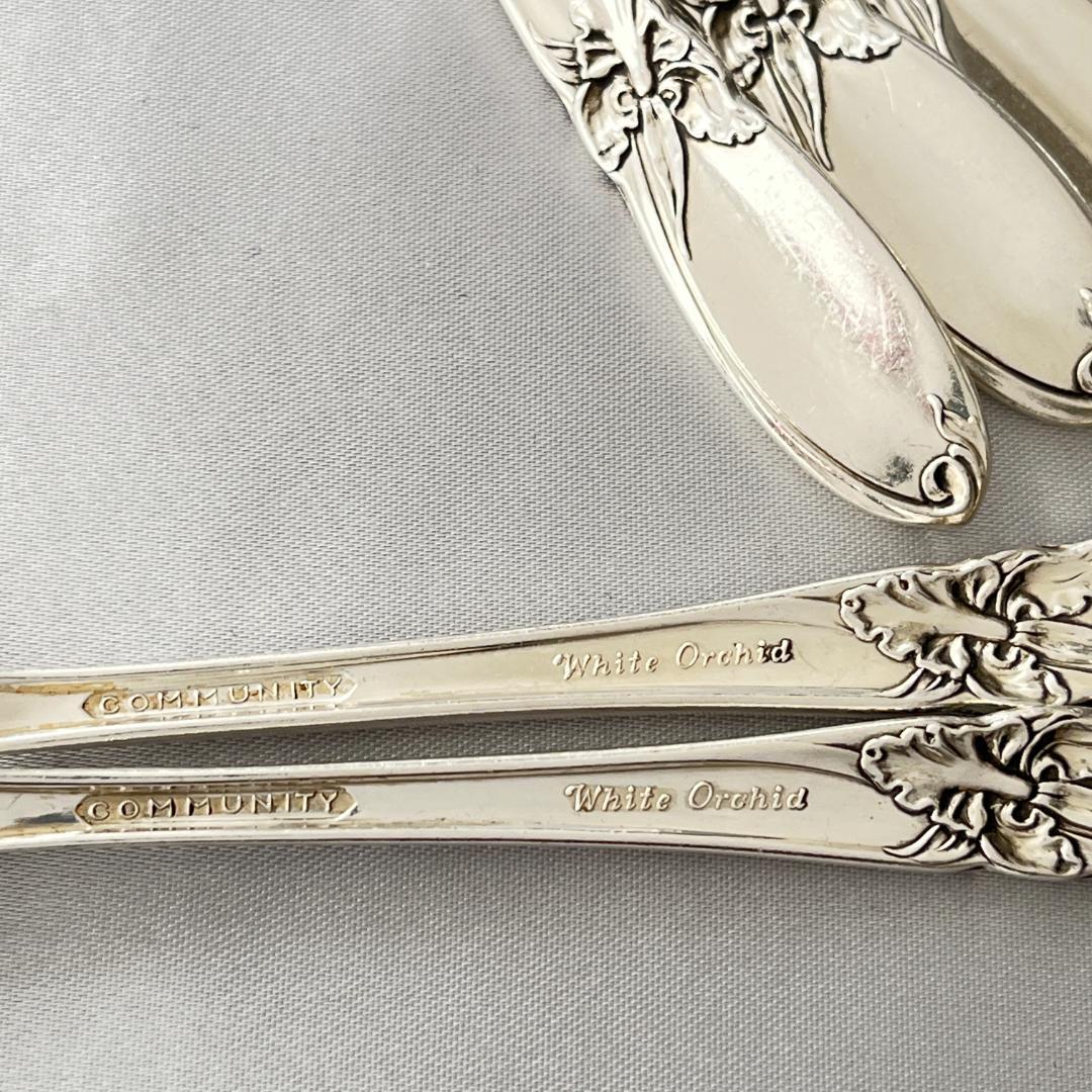 【White Orchid】コーヒースプーン 12本【シルバープレート】