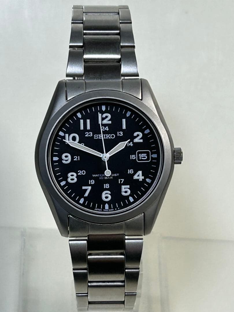 完動極美品 SEIKO ミリタリー SBCA001 7N42-8260 黒文字盤