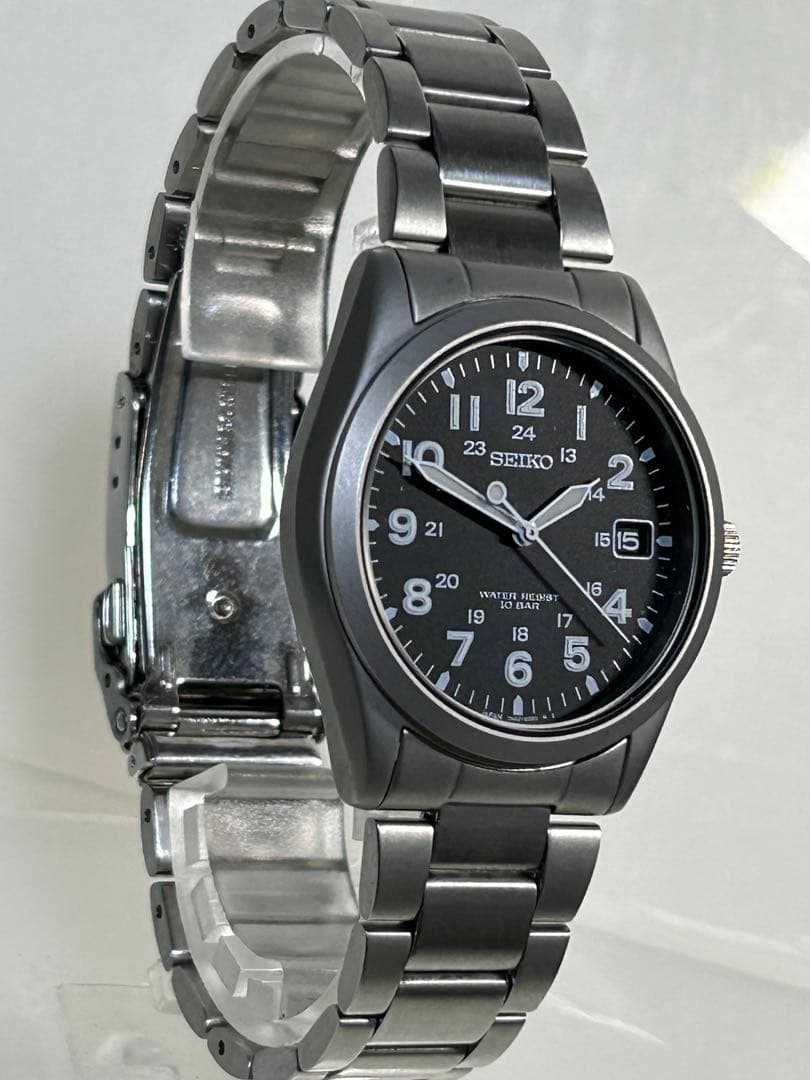 完動極美品 SEIKO ミリタリー SBCA001 7N42-8260 黒文字盤