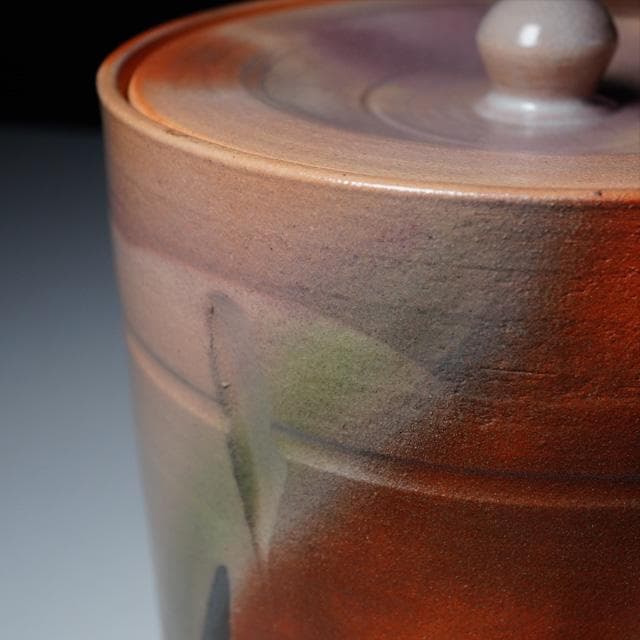 大和努　萩彩色水指　共箱　茶道具