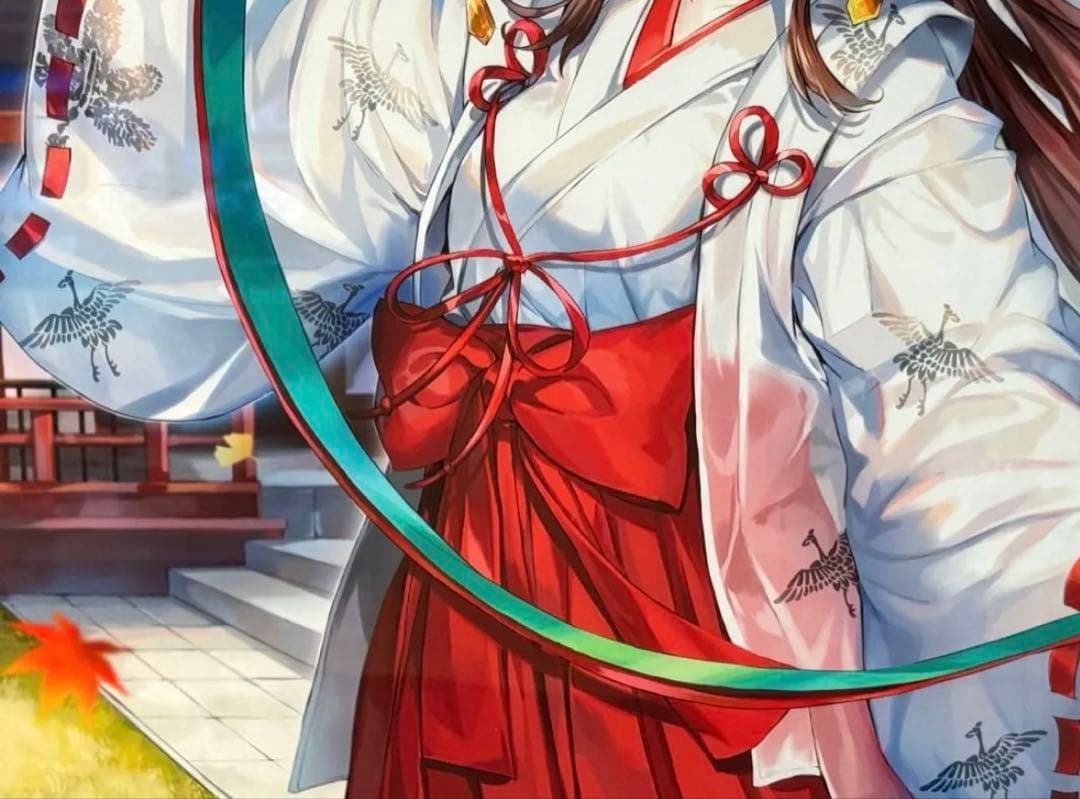 【新品未開封】ももこ先生 秋の巫女さん 版画