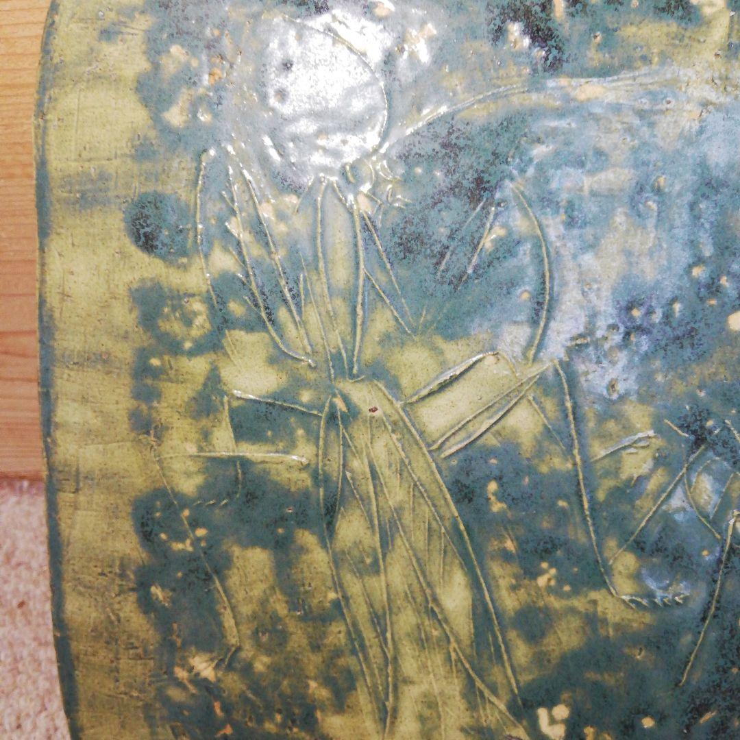 鹿児島寿蔵 陶板 カマキリ インテリア 飾り 希少 レア 絵 ヴィンテージ